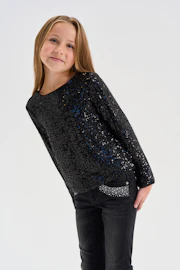 Y petite sequin kids top