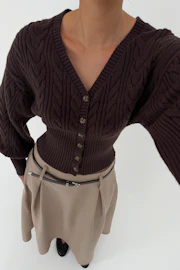Knitted cable cardigan