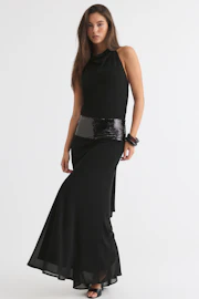 Sequin detail maxi dress