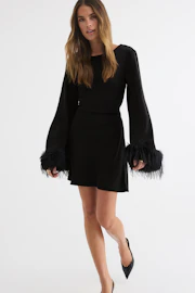 Faux fur mini dress