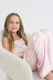 Y petite satin kids trousers