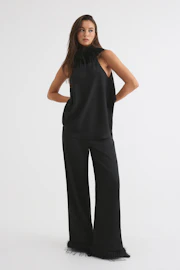Faux fur trousers