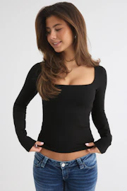 14+ padded long sleeve top