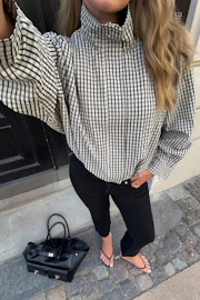 Check seersucker jacket