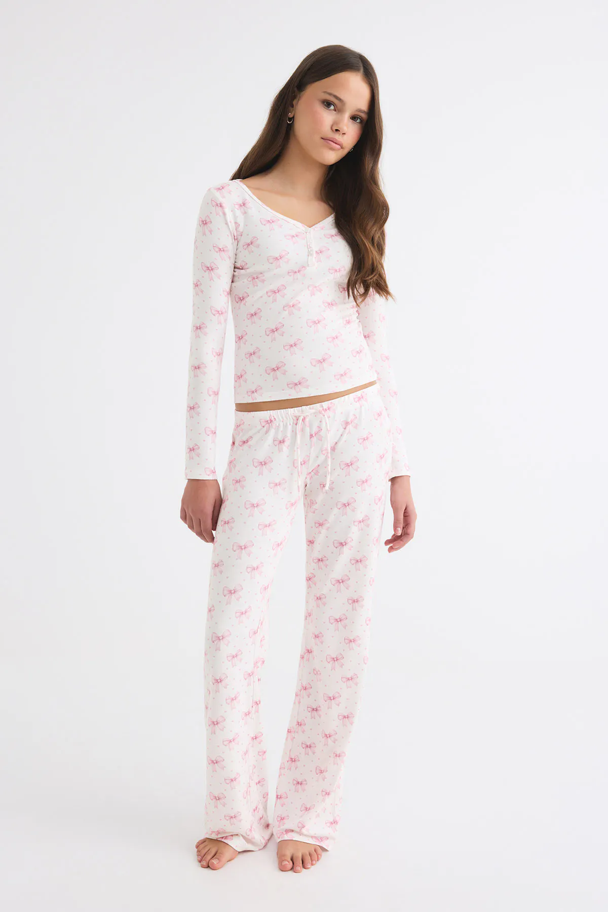 Pyjima Y brushed pyjama set - Rosa - Gina Tricot