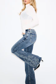 M-y flames detail tall jeans
