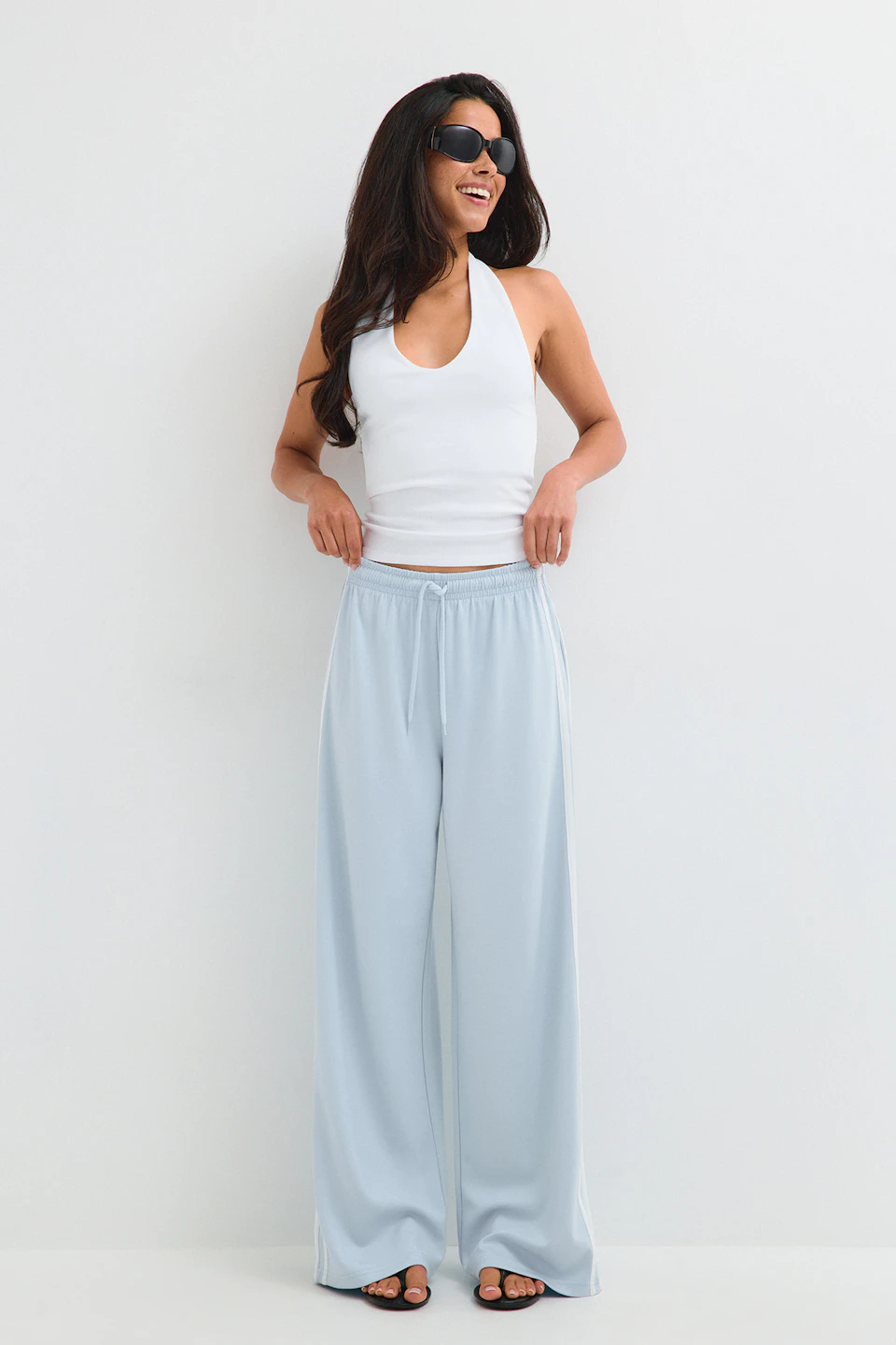 Sporty wide trousers