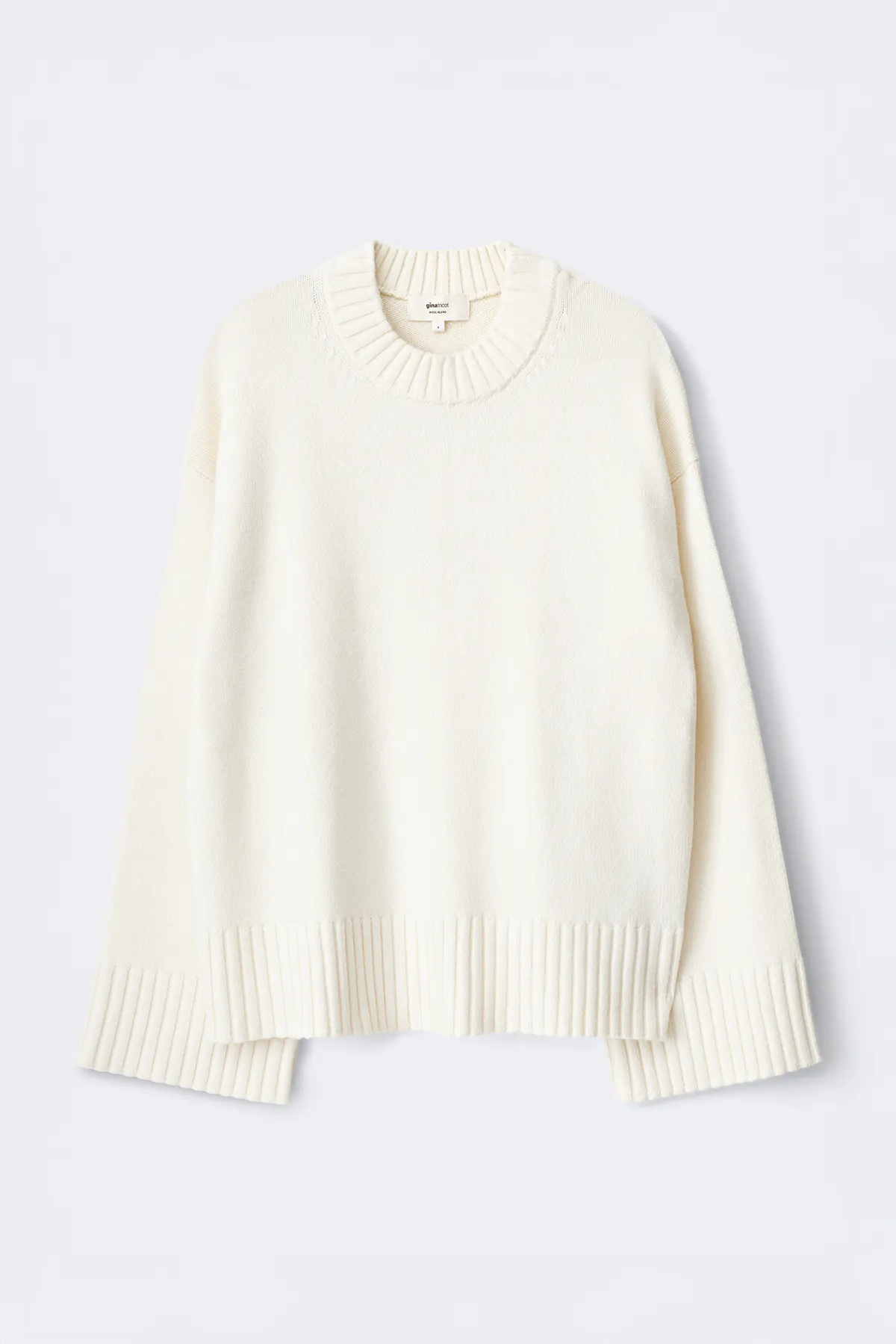 Wool blend knitted sweater - Vit - Dam - Gina Tricot
