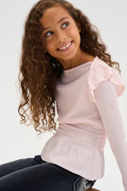 Y petite long sleeve smock kids top