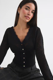 Knitted lace cardigan