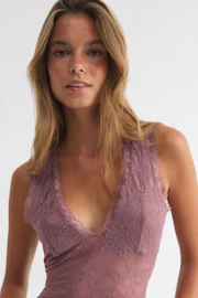 V-neck lace body