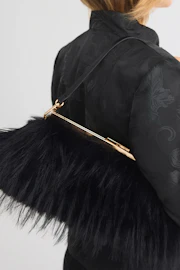 Faux fur clutch