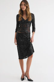 Beaded midi skirt