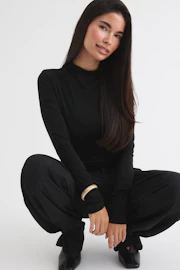 Long sleeve funnel neck top