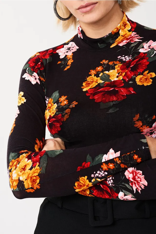Gemma Womens Turtleneck Tunic in Pumpkin