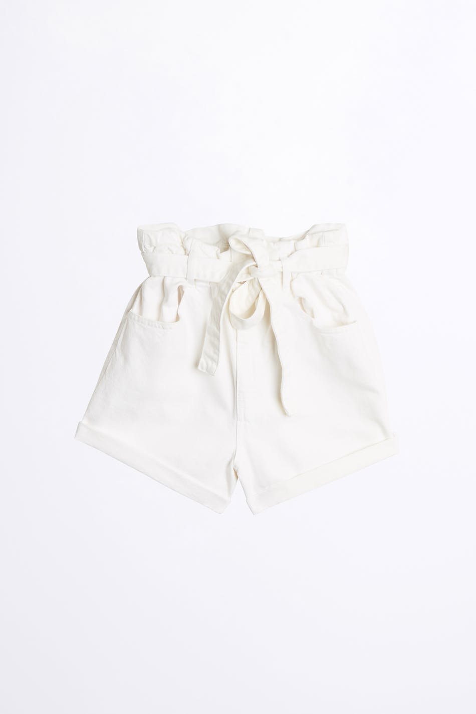 The paperbag denim shorts Weiß Dame Gina Tricot