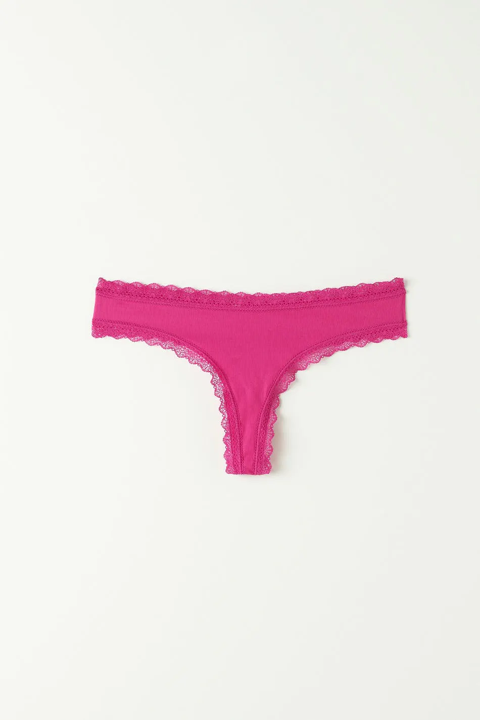 Gina Tricot - Rib string - Truser - Rosa - M - Dame