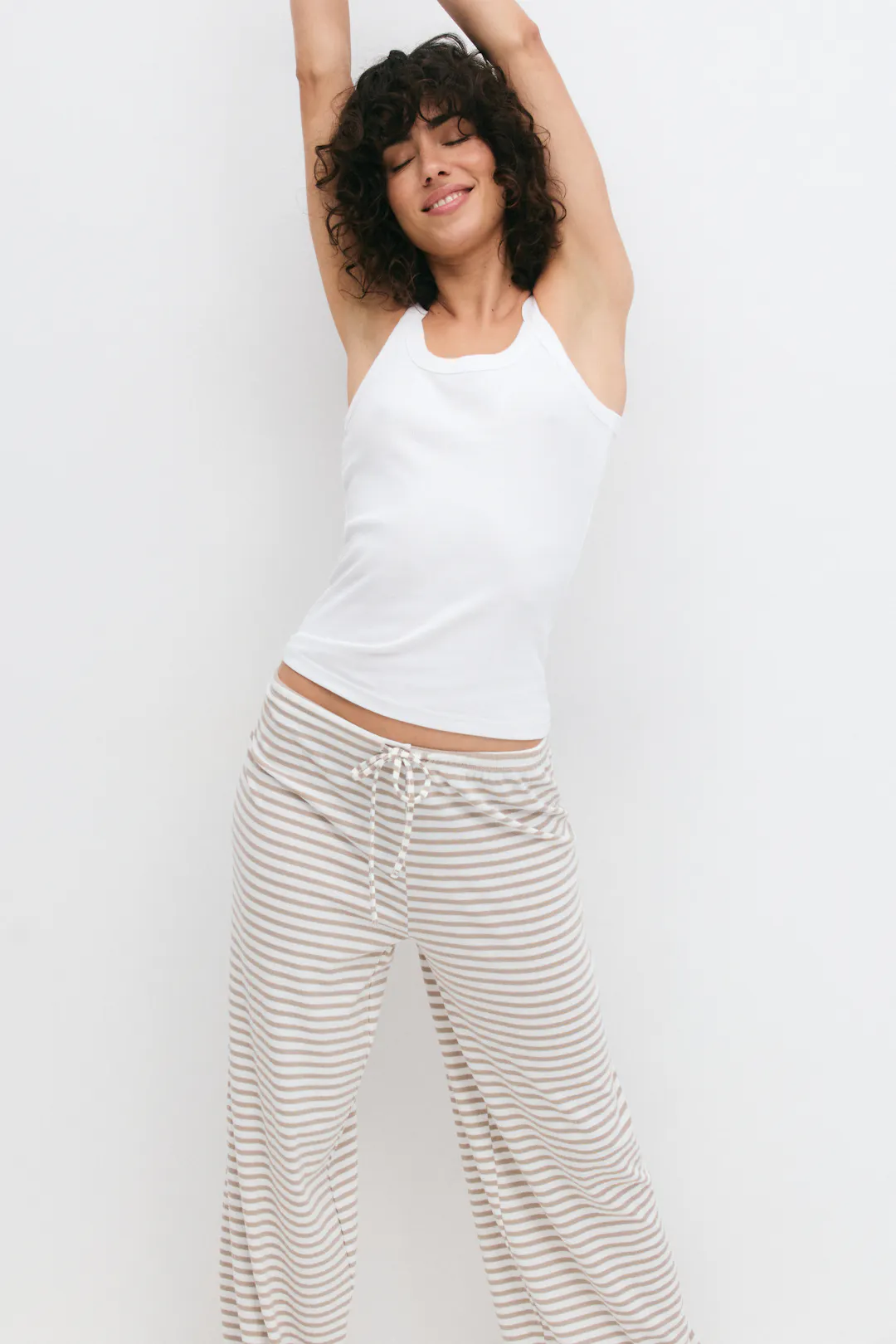 Wide Soft Trousers Light Beige